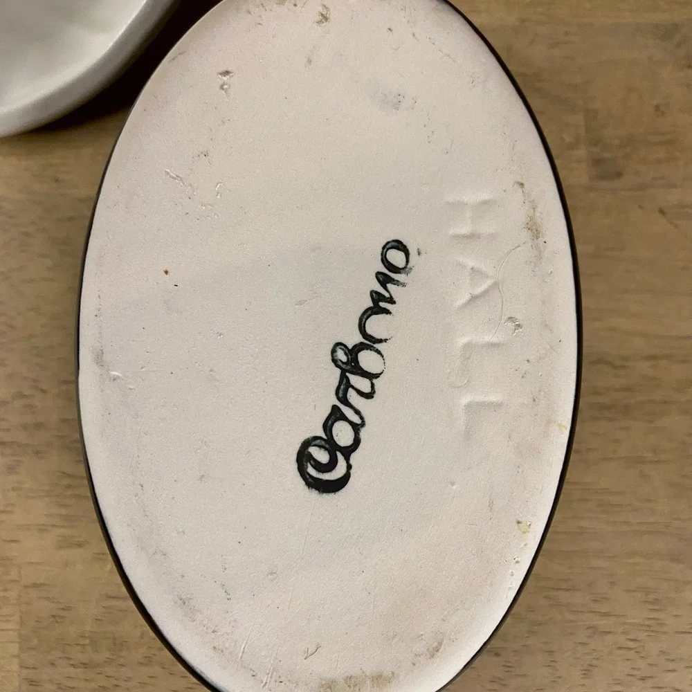 Hall Carbone Small Oval Duck Covered Casserole Baking Roasting Serving Dish 6”‎